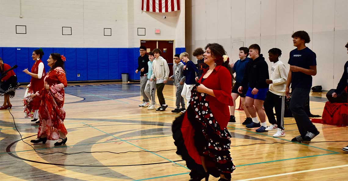 Eastport-South Manor elementary and secondary students explored world culture through participation at various events and classroom activities.